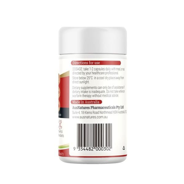 AusNatures Viên Uống CoQ10 Hỗ Trợ Tim Mạch, Chống Oxy Hóa 60 Viên