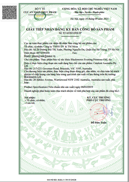 Tinh Dầu Hoa Anh Thảo Chiều Blackmores Evening Primrose Oil 190 Viên