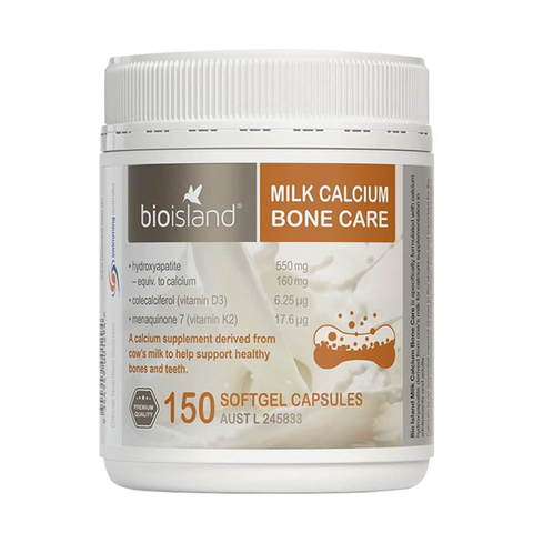 Bio Island Milk Calcium Bone Care 150 Viên – Bổ Sung Canxi Hữu Cơ Cho Xương Khỏe Mạnh