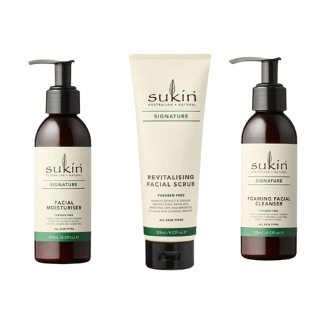 Combo Sukin Signature Chăm Sóc Da Cơ Bản: Làm Sạch, Tẩy Tế Bào Chết và Dưỡng Ẩm