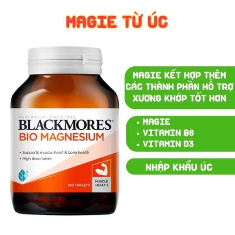 Blackmores Viên Uống Hỗ Trợ Bổ Sung Magie Bio Magnesium Maggie 100 Viên - Chính Hãng Úc