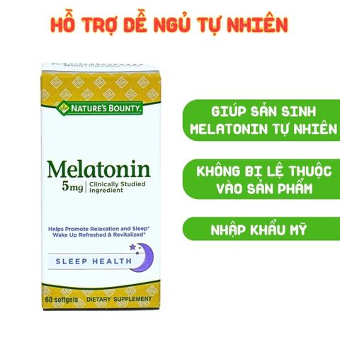 Nature’s Bounty Viên Uống Hỗ Trợ Điều Hòa Giấc Ngủ Melatonin 5mg 60 Viên - Chính Hãng