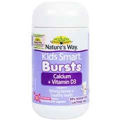 Nature’s Way Viên Uống Bổ Sung Canxi Kids Smart Calcium + Vitamin D3 Burstlets 50 Viên