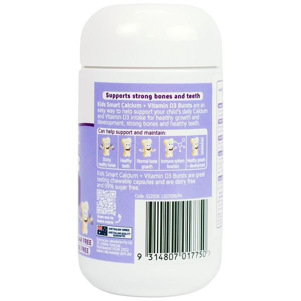 Nature’s Way Viên Uống Bổ Sung Canxi Kids Smart Calcium + Vitamin D3 Burstlets 50 Viên