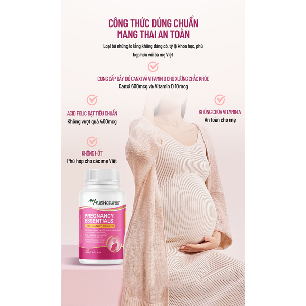 AusNatures Viên Uống Vitamin Tổng Hợp Cho Mẹ Bầu Pregnancy Essentials 60 Viên