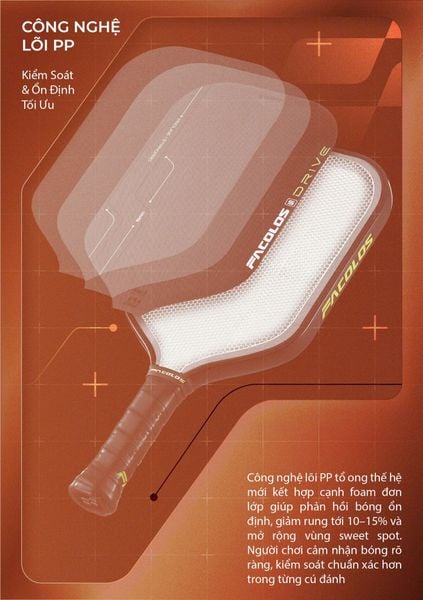 Facolos Vợt Pickleball Drive Swift Lead The Speed 16mm