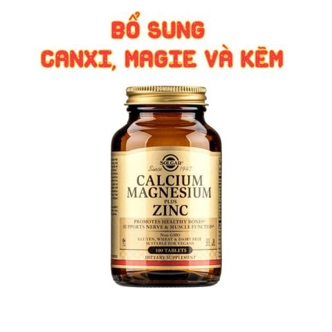 Solgar Viên Uống Calcium Magnesium Plus Zinc Bổ Sung Khoáng Chất Giúp Xương Chắc Khỏe, 100 Viên, Chính Hãng Mỹ