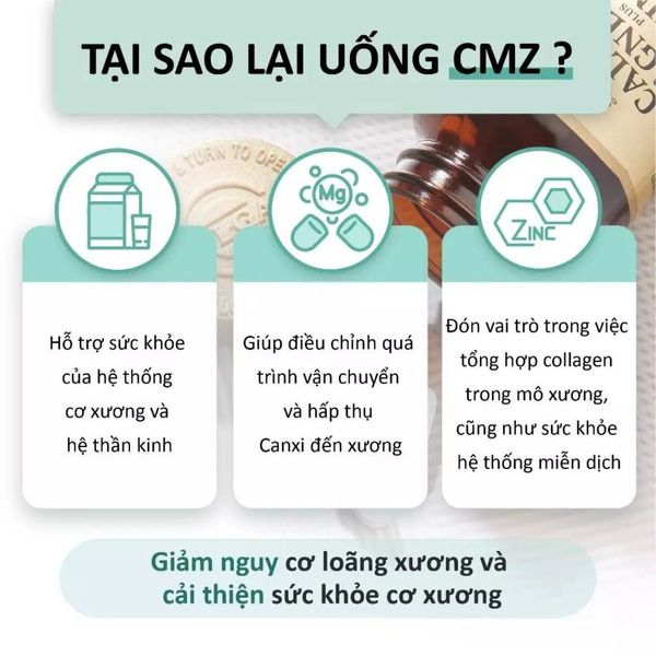Solgar Viên Uống Calcium Magnesium Plus Zinc Bổ Sung Khoáng Chất Giúp Xương Chắc Khỏe, 100 Viên, Chính Hãng Mỹ