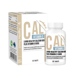 Living Healthy Viên Uống Bổ Sung Calcium 600mg Plus Vitamin D 500 IU 60 Viên