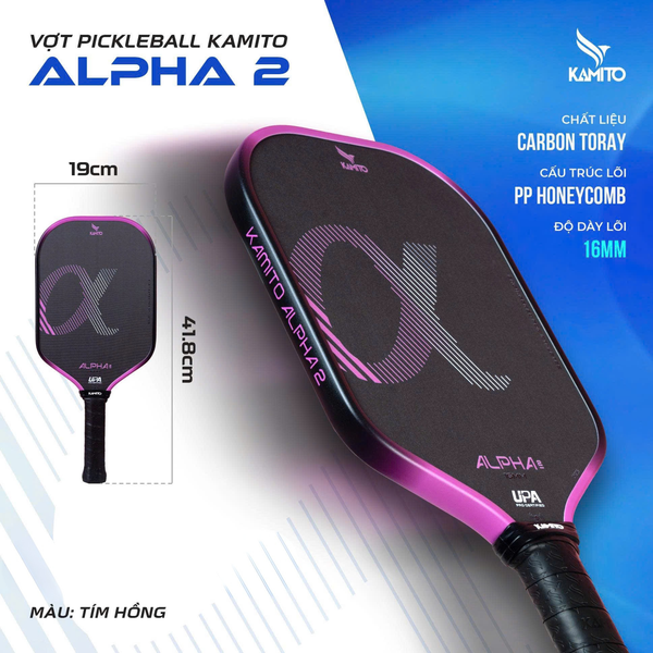 Kamito Vợt Pickleball Alpha 2 16mm Có Kèm Hộp