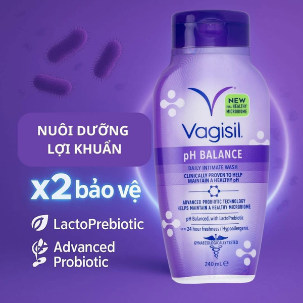 Vagisil Dung Dịch Vệ Sinh Cân Bằng pH Nuôi Dưỡng Lợi Khuẩn pH Balance 240ml