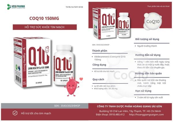 Living Healthy Viên Uống COQ10 150mg Hỗ Trợ Sức Khỏe Tim Mạch 60 Viên