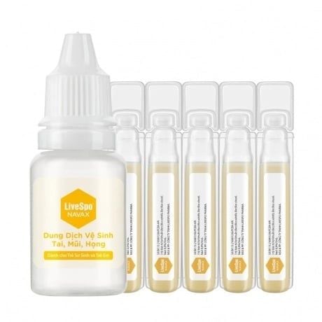 LiveSpo NAVAX Dung Dịch Vệ Sinh Tai, Mũi, Họng Sơ Sinh Và Trẻ Em Chứa Bào Tử Lợi Khuẩn Giúp Giảm Nguy Cơ Viêm Đường Hô Hấp Hộp 5 Ống