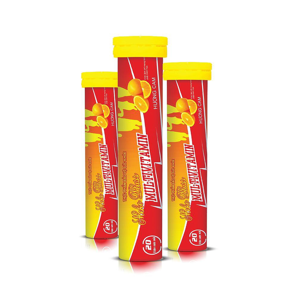 Meko Plus Viên Sủi Multivitamin Bổ Sung Đề Kháng Hương Cam 20 Viên