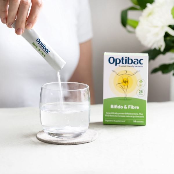 Optibac Men Vi Sinh Bifido & Fibre Hỗ Trợ Giảm Táo Bón, Bổ Sung Chất Xơ 30 Gói