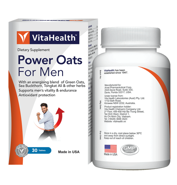 VitaHealth Viên Uống Power Oats For Men Tăng Cường Sức Khỏe Sinh Lý Nam Giới 30 Viên