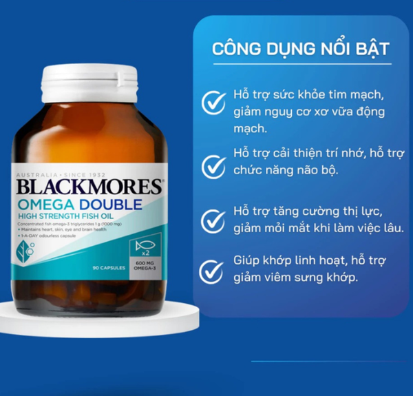 Blackmores Viên Uống Dầu Cá Liều Omega Gấp 2 Lần Double High Strength Fish Oil 90 Viên