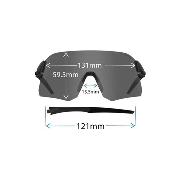 Tifosi Rail Kính Mát Thể Thao Dành Cho Chạy Bộ, Pickleball Gọng Màu Xanh Crystal Blue Bộ 3 Tròng Xanh Clarion Blue, Đỏ AC Red Và Clear Trong Suốt