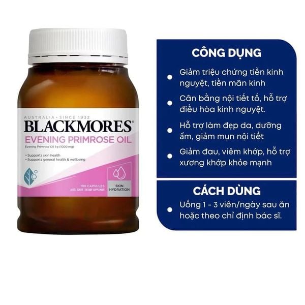 Tinh Dầu Hoa Anh Thảo Chiều Blackmores Evening Primrose Oil 190 Viên (chính hãng)