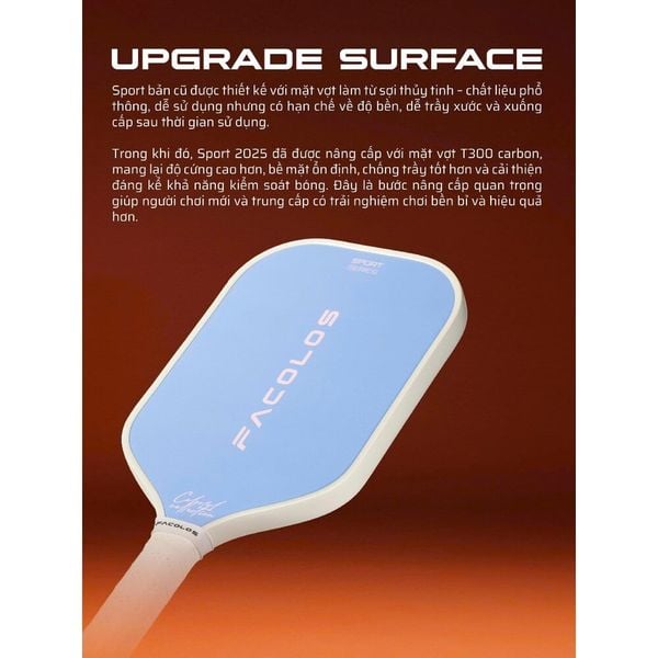 Facolos Vợt Pickleball Sport Series 2025 Màu Hồng Xanh Sky Candy