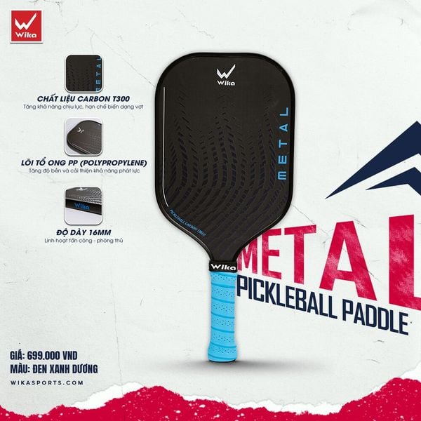 Wika Vợt Pickleball Wika Metal 16mm Có Kèm Hộp