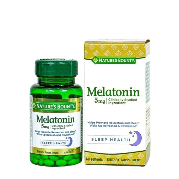 Nature’s Bounty Viên Uống Hỗ Trợ Điều Hòa Giấc Ngủ Melatonin 5mg 60 Viên - Chính Hãng
