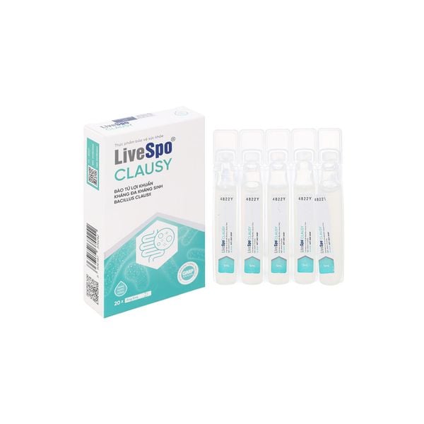 LiveSpo Clausy Dung Dịch Bổ Sung Lợi Khuẩn, Cân Bằng Hệ Vi Sinh Đường Ruột Hộp 10 Ống