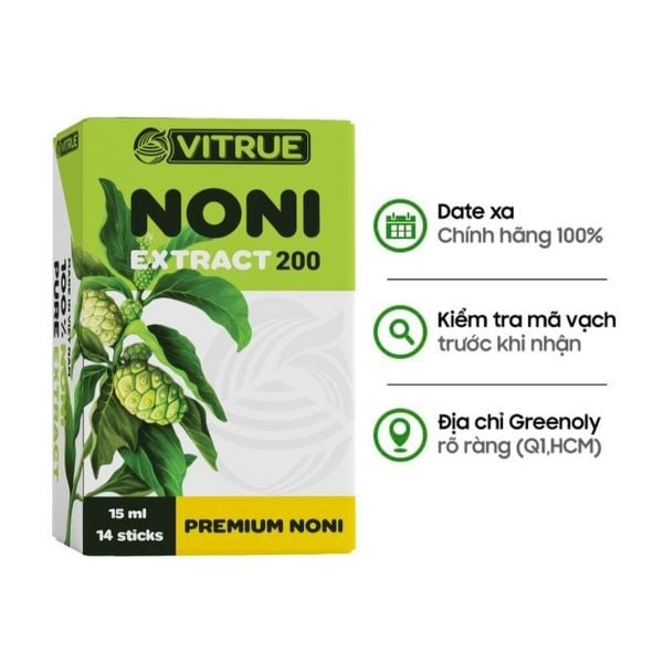 Vitrue Tinh Chất Trái Nhàu Thải Độc Đẹp Da Noni Extract 200 (1 Gói)