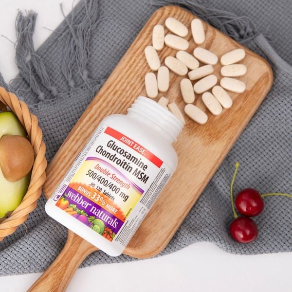 Webber Naturals Viên Uống Giảm Đau Duy Trì Sụn Khớp Glucosamine Chondroitin MSM 500/400/400mg Hộp 120 Viên