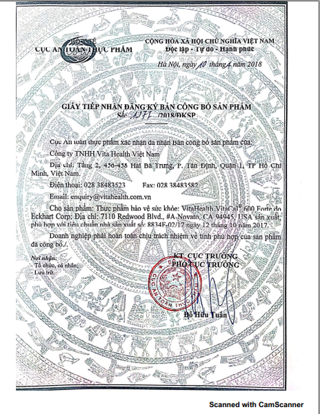 VitaHealth Viên Uống Vitacal 600 Forte Bổ Sung Canxi và  D3 Giảm Nguy Cơ Loãng Xương 60 Viên