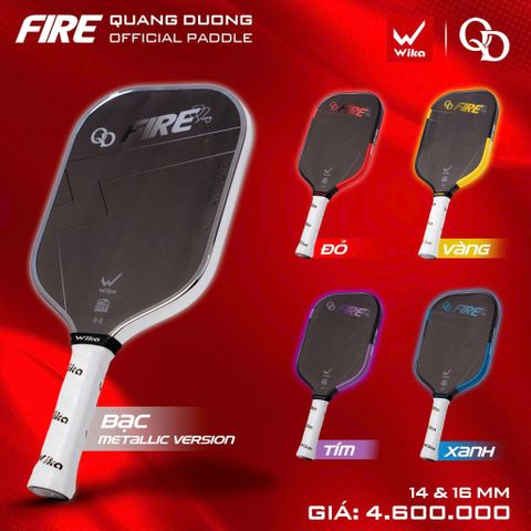 Wika Vợt Pickleball QD Fire Quang Dương 16mm | 5 Màu |