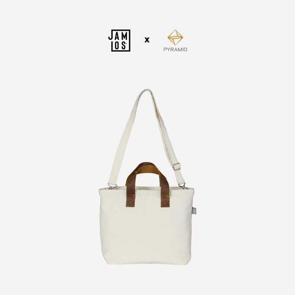 PYRAMID - Leather Strap Tote S + Long Strap