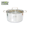 Bộ 3 Nồi Inox 3 Đáy Nắp Kính Green Cook GCS2519 - Hàng Chính Hãng