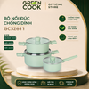Bộ 3 Nồi Canh Tráng Men Ceramic Đáy Từ Green Cook SAGE FLOW GCS2611 - Hàng Chính Hãng App