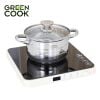Nồi Inox 5 đáy cao cấp nắp kính 18 cm Green Cook GCS243-18IH - Chính Hãng