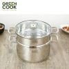 Nồi xửng hấp inox 201 đa năng 24cm Greencook GCST02-24IH
