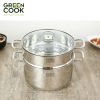 Nồi xửng hấp inox 201 đa năng 24cm Greencook GCST02-24IH