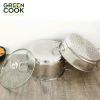 Nồi xửng hấp inox 201 đa năng 24cm Greencook GCST02-24IH