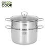 Nồi xửng hấp inox 201 đa năng 24cm Greencook GCST02-24IH