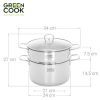 Nồi xửng hấp inox 201 đa năng 24cm Greencook GCST02-24IH
