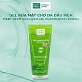  Gel Rửa Mặt Cho Da Dầu Mụn MartiDerm Acniover Gel Purificante (200ml) 