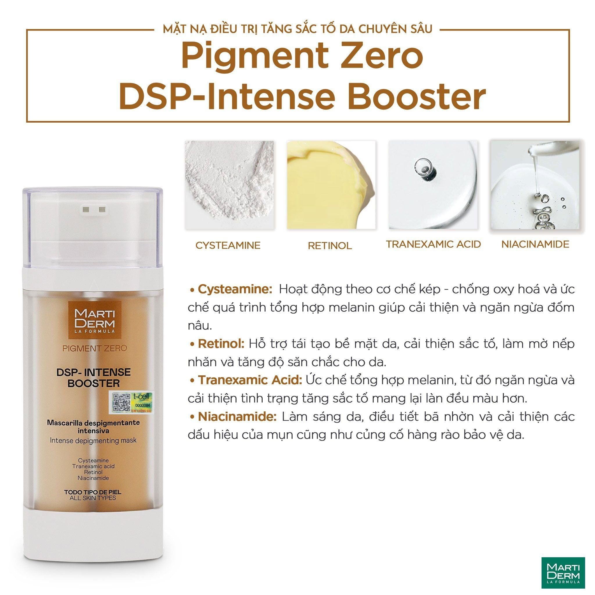  [MỚI RA MẮT] Mặt nạ điều trị sắc tố da chuyên sâu - MartiDerm DSP-Intense Booster 