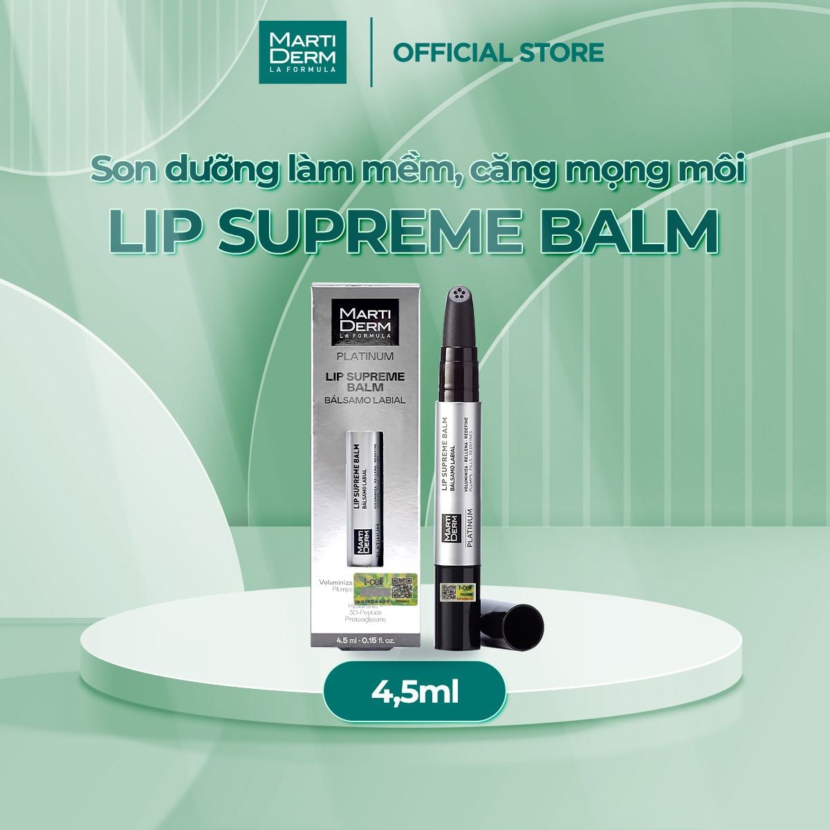  Son Dưỡng Làm Mềm, Căng Mọng Môi - MartiDerm Platinum Lip Supreme Balm 