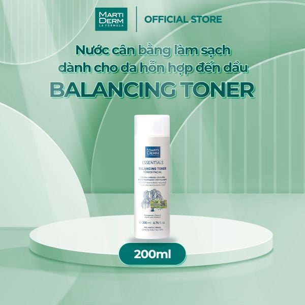 Nước Cân Bằng Làm Sạch Chứa BHA & Prebiotics - MartiDerm Essentials Balancing Toner