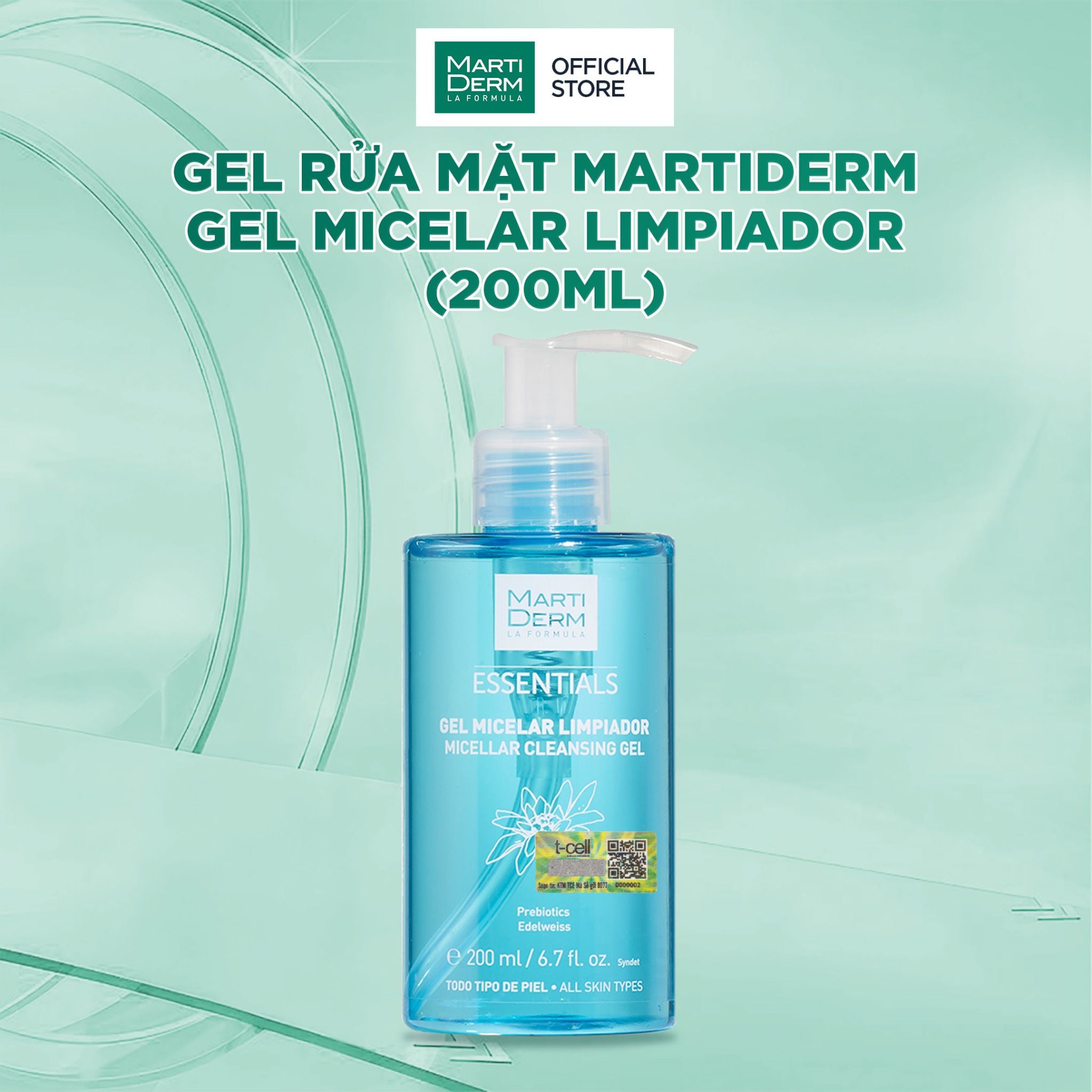  Gel Rửa Mặt MartiDerm GEL MICELAR LIMPIADOR (200ml) 