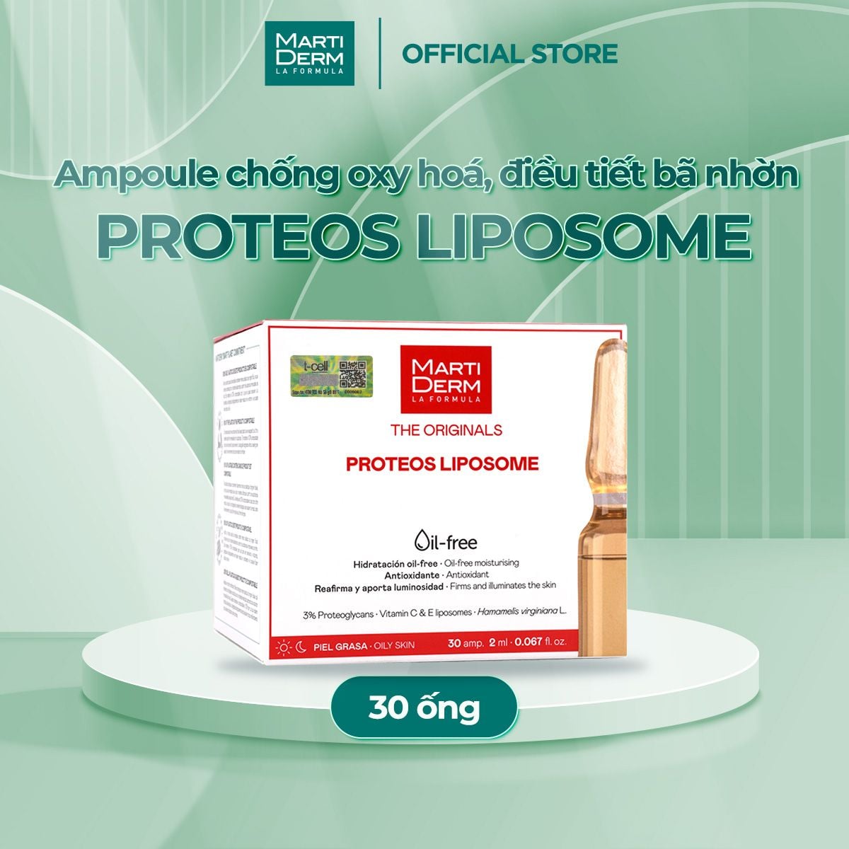  Ampoule Chống Oxy Hoá, Phục Hồi, Điều Tiết Bã Nhờn - MartiDerm The Originals Proteos Liposome 