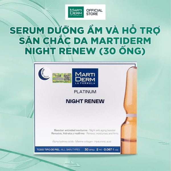  Serum Dưỡng Ẩm Và Hỗ Trợ Săn Chắc Da MartiDerm Night Renew (30 ống x 2ml) 