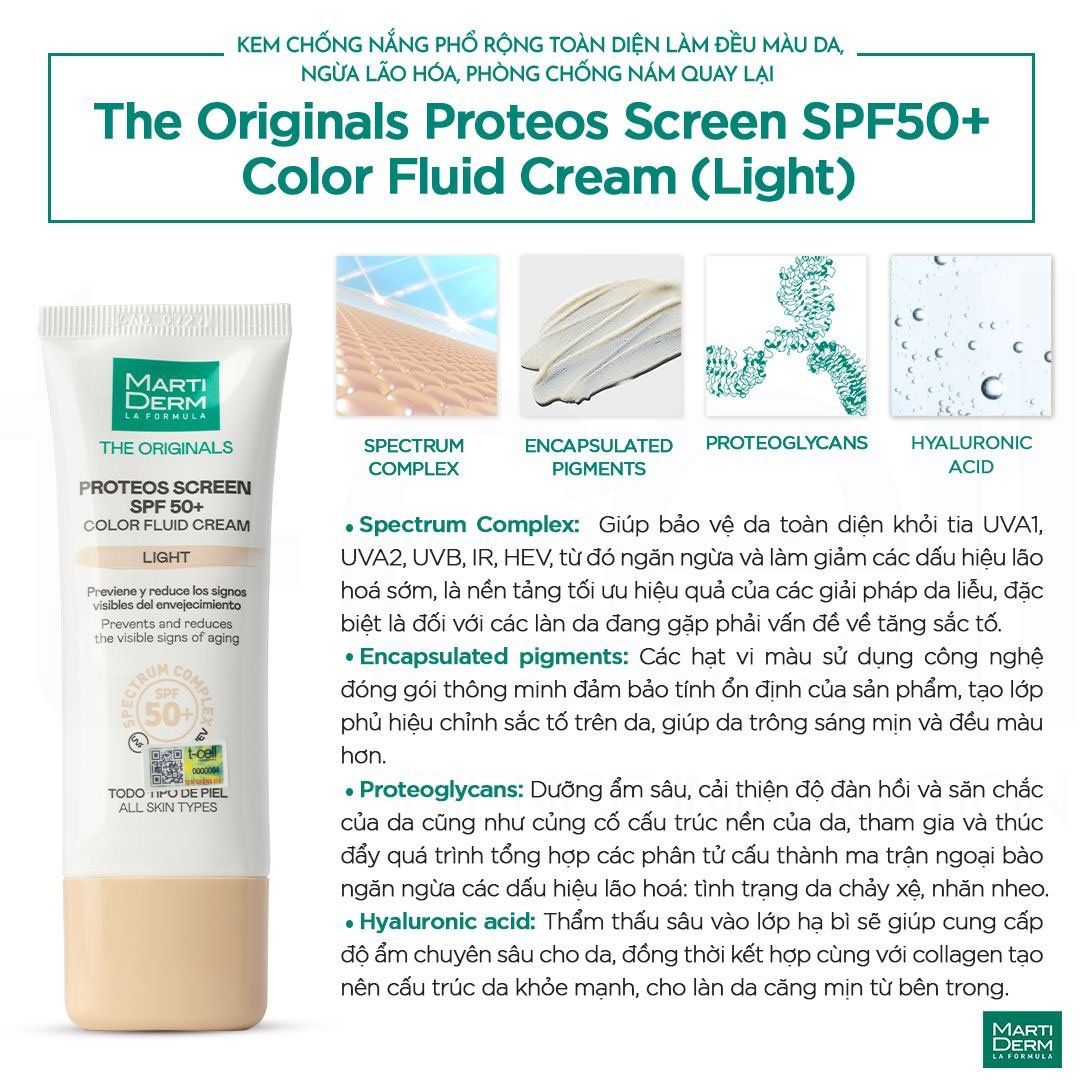 Kem Chống Nắng Proteos Screen SPF50+ Color Fluid Cream