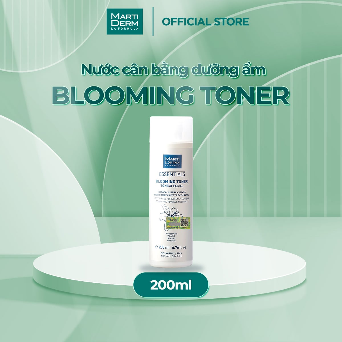 Nước Cân Bằng Dưỡng Ẩm Cho Da Thường Đến Khô - MartiDerm Essentials Blooming Toner