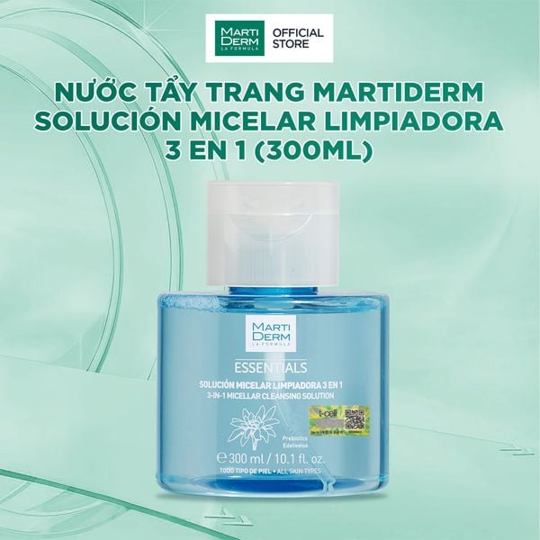  Nước Tẩy Trang MartiDerm Solución Micelar Limpiadora 3 En 1 (300ml) 